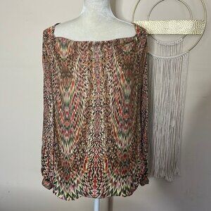 haute hippie • silk retro print oversized blouse style hhsu13-5050